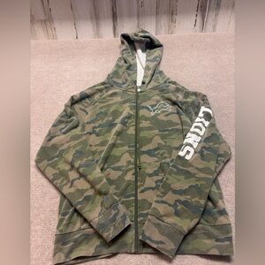 Detroit Lions Camo Zip-Up Hoodie NFL Team Apparel 0569